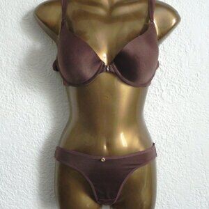 NWT Brown Bra and Thong Set | Small Panties with 34C Padded Bra